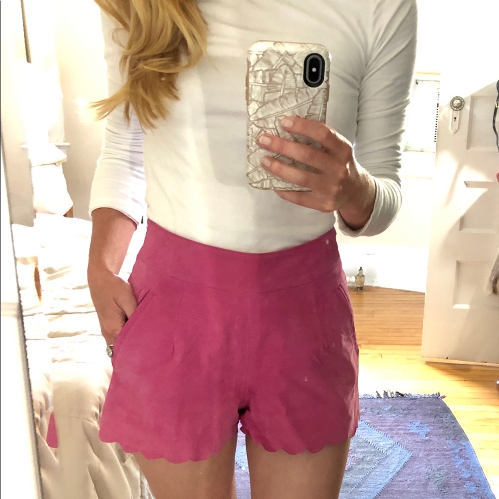 Pink Suede Shorts